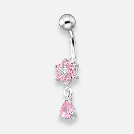 Piercing Ombligo Flor Circones Rosa Francia