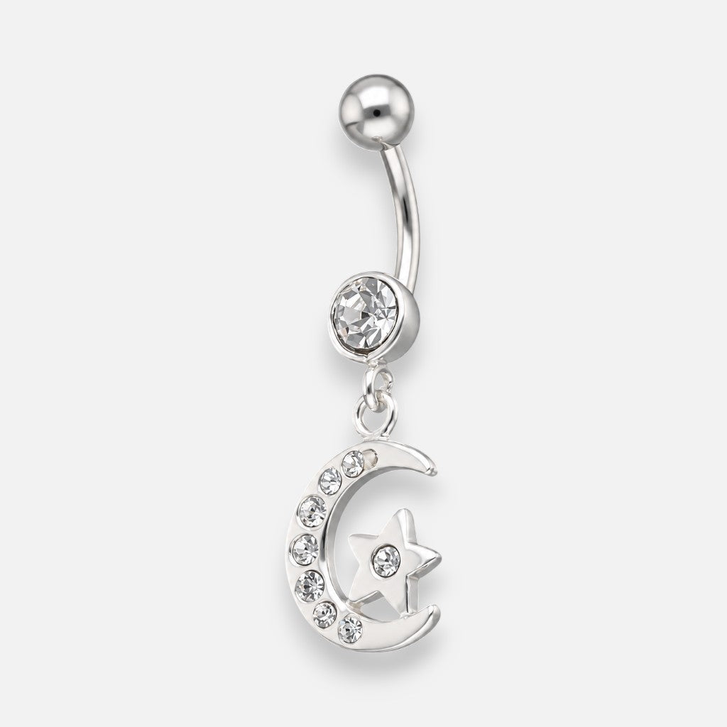Piercing Ombligo Media Luna Estrella Circones