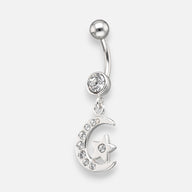 Piercing Ombligo Media Luna Estrella Circones