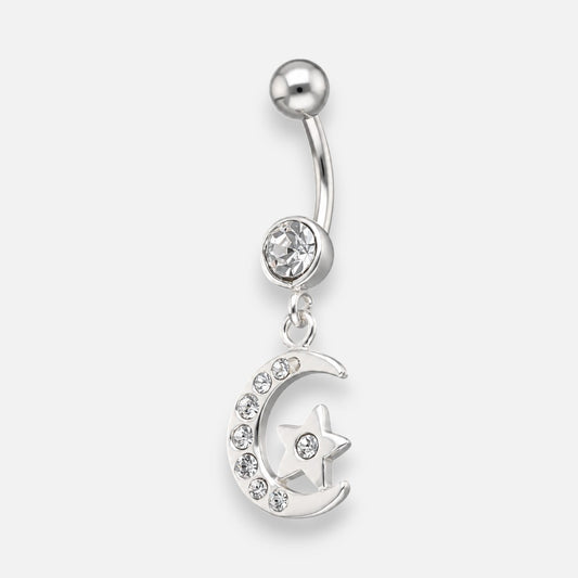 Piercing Ombligo Media Luna Estrella Circones