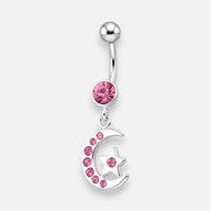 Piercing Ombligo Media Luna Estrella Circones Rubi