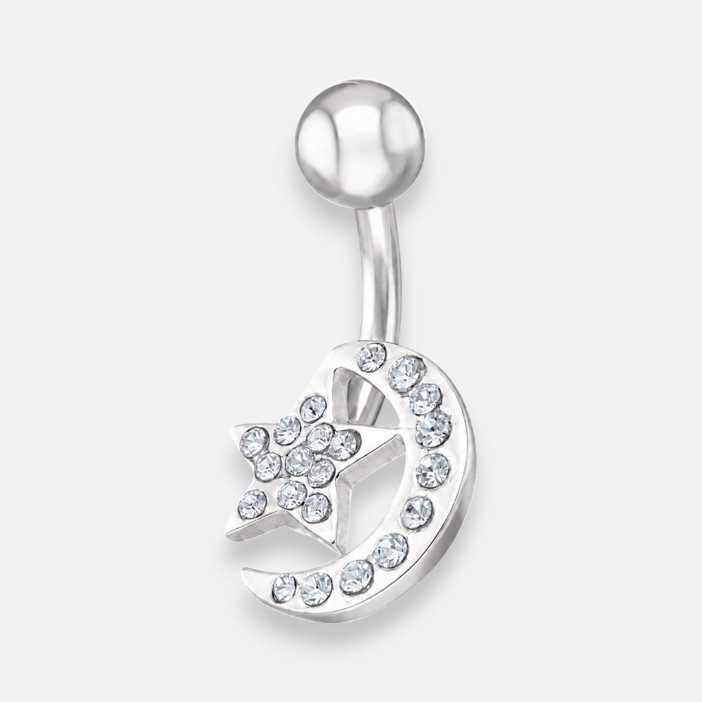 Piercing Ombligo Estrella Media Luna Circones
