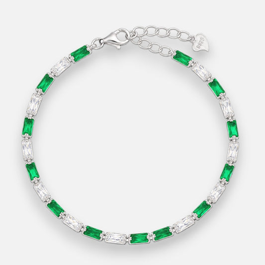 Pulsera Circones Baguette Esmeralda