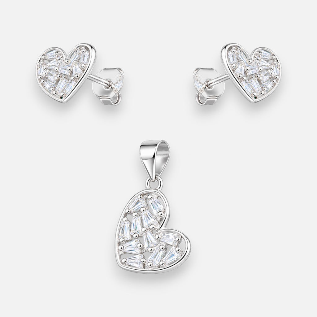 Conjunto Corazón Circones Baguette