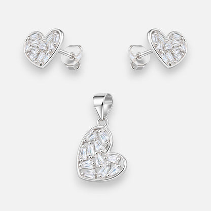 Conjunto Corazón Circones Baguette