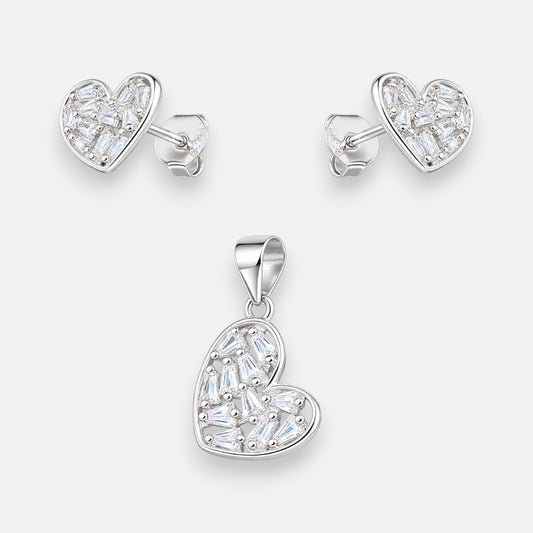 Conjunto Corazón Circones Baguette