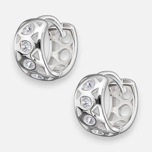 Argolla Huggie Círculos Circones 13 mm