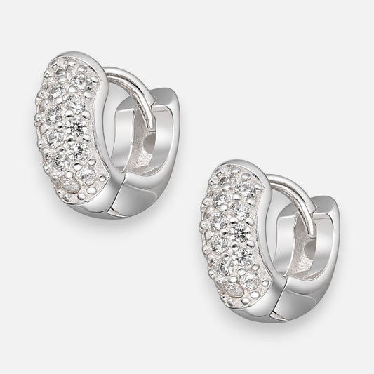 Argolla Huggie Mini Circones Pavé 10 mm