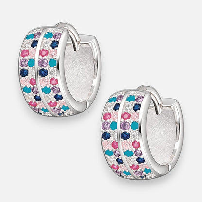 Argolla Huggie Circones Multicolor 12 mm