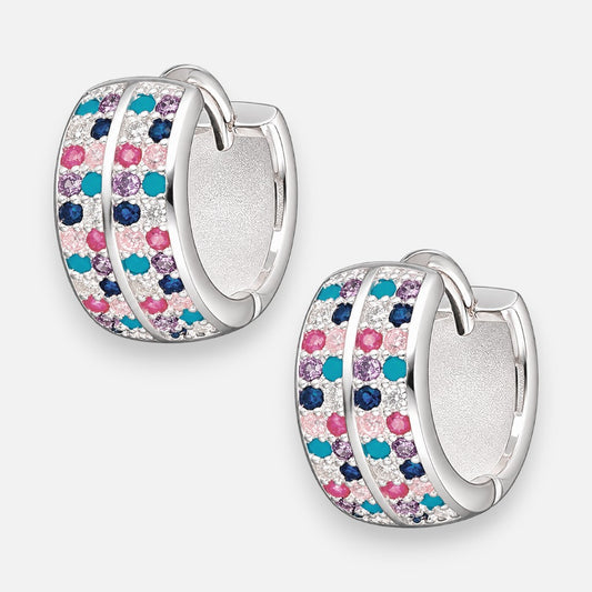 Argolla Huggie Circones Multicolor 12 mm