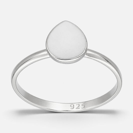 Anillo Gota Blanca Esmaltada