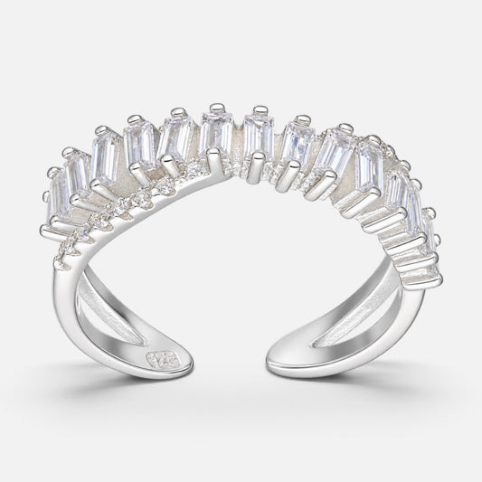 Anillo Cintillo Cruzado Circones Baguette