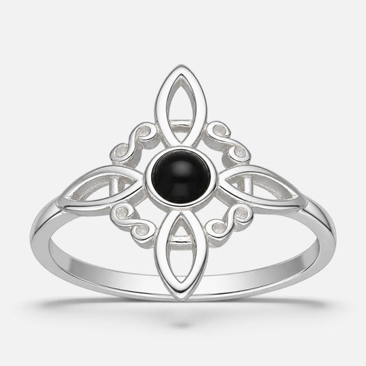Anillo Nudo de Brujas Ónix RYF11797-2