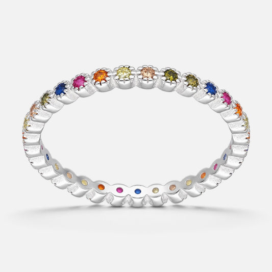 Anillo Cintillo Sin Fin Circones Multicolor