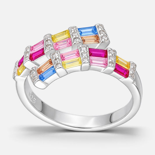 Anillo Ajustable Circones Baguette Multicolor
