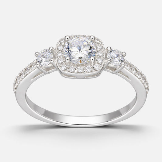 Anillo Solitario Halo Circones
