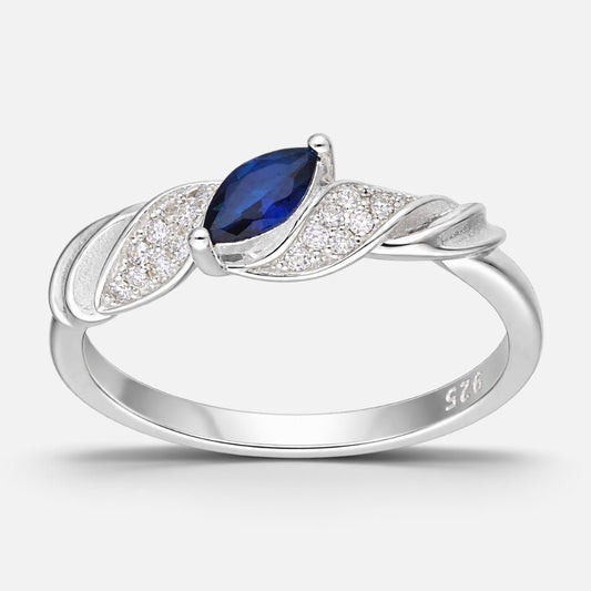 Anillo Entorchado Circón Marquise Zafiro