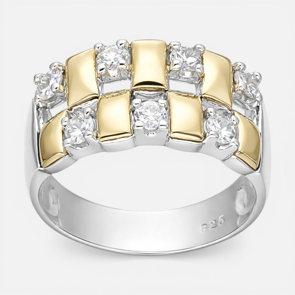 Anillo Cintillo Circones y Oro