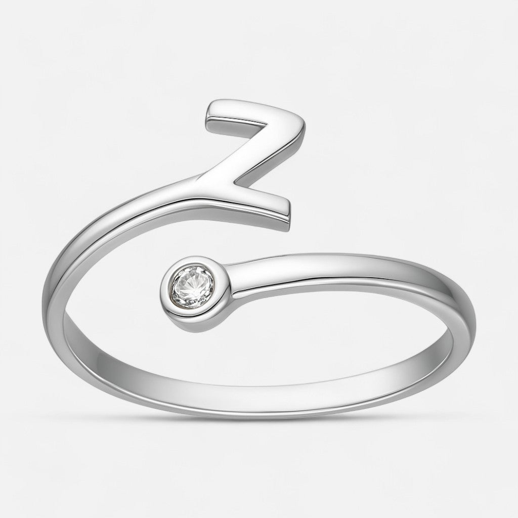 Anillo Ajustable Letra Z Circón