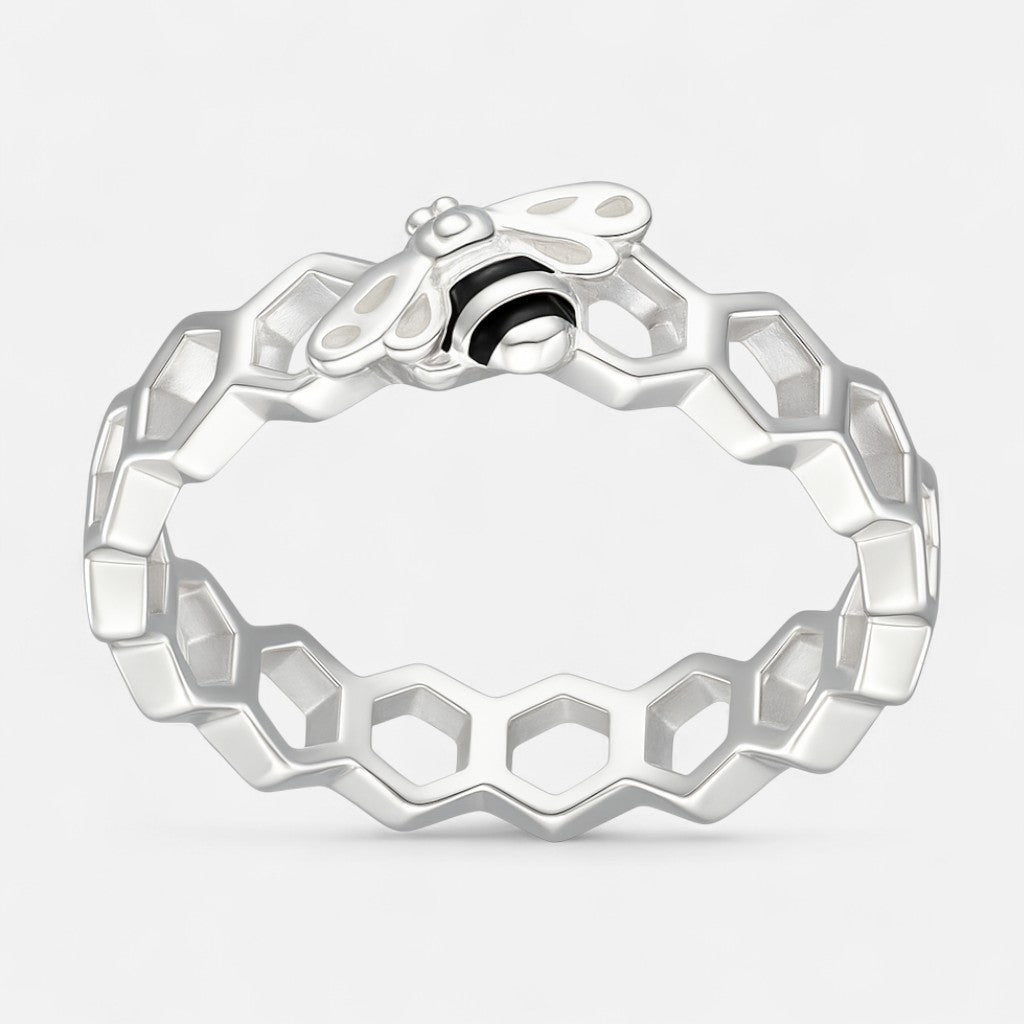Anillo Panal Abeja Esmaltada