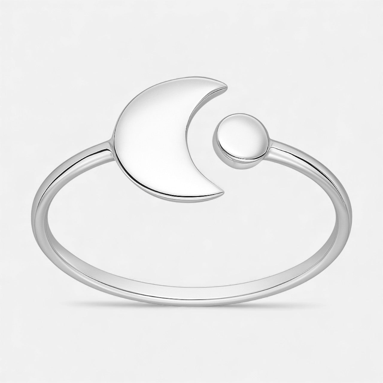 Anillo Ajustable Media Luna y Circulo