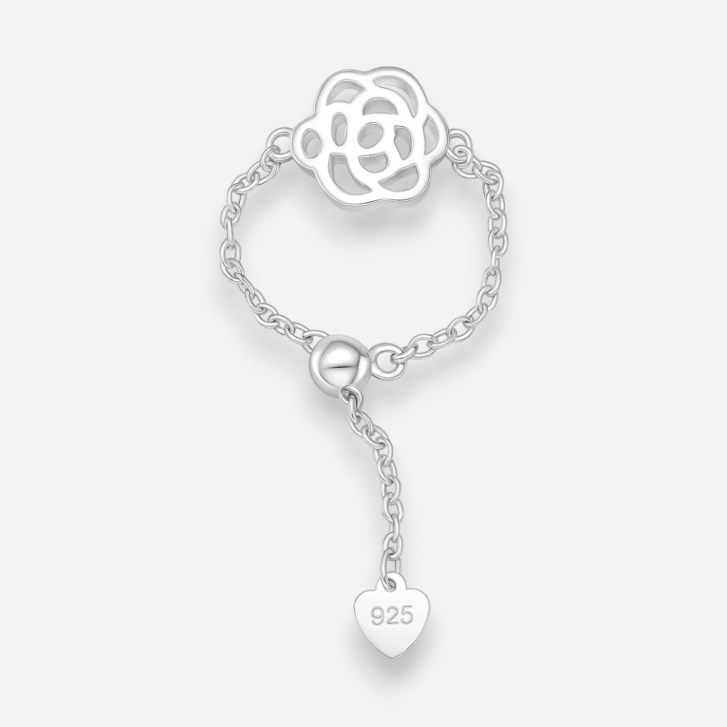 Anillo Cadena Ajustable Rosa de Abril