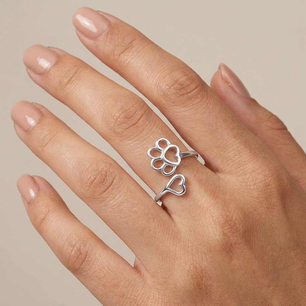 Anillo Ajustable Corazón Patita