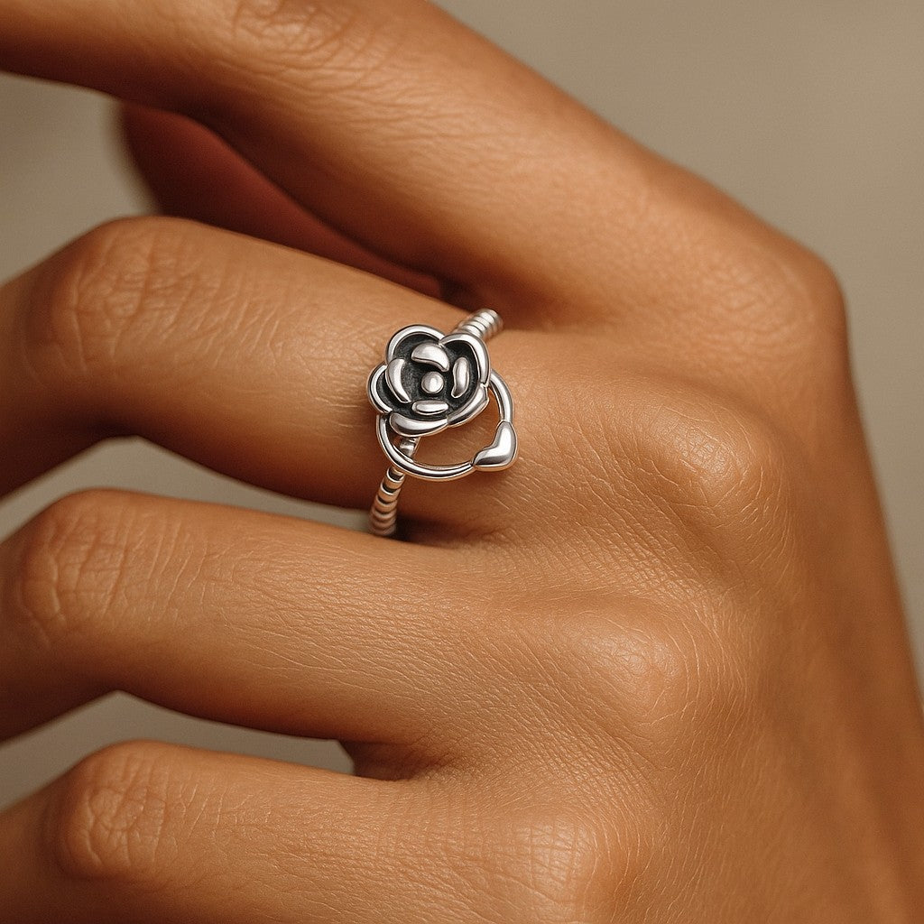 Anillo Flor Corazón