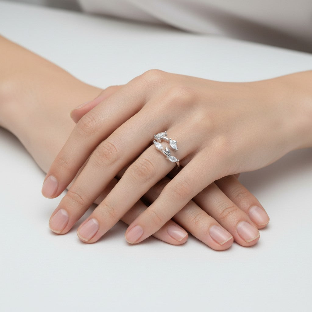 Anillo Midi Espigas Circones