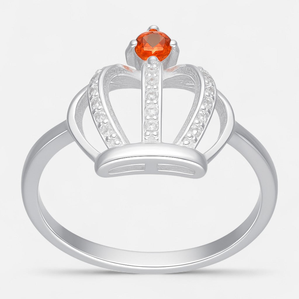 Anillo Corona Circón Granate