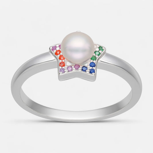 Anillo Estrella Perla Circones Multicolor