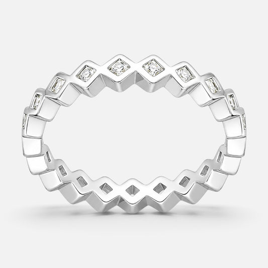 Anillo Cintillo Rombos Circones
