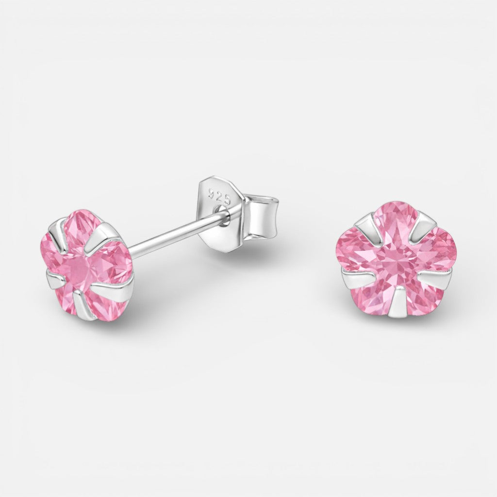 Aro Flor Circón Rosa Francia 6 mm