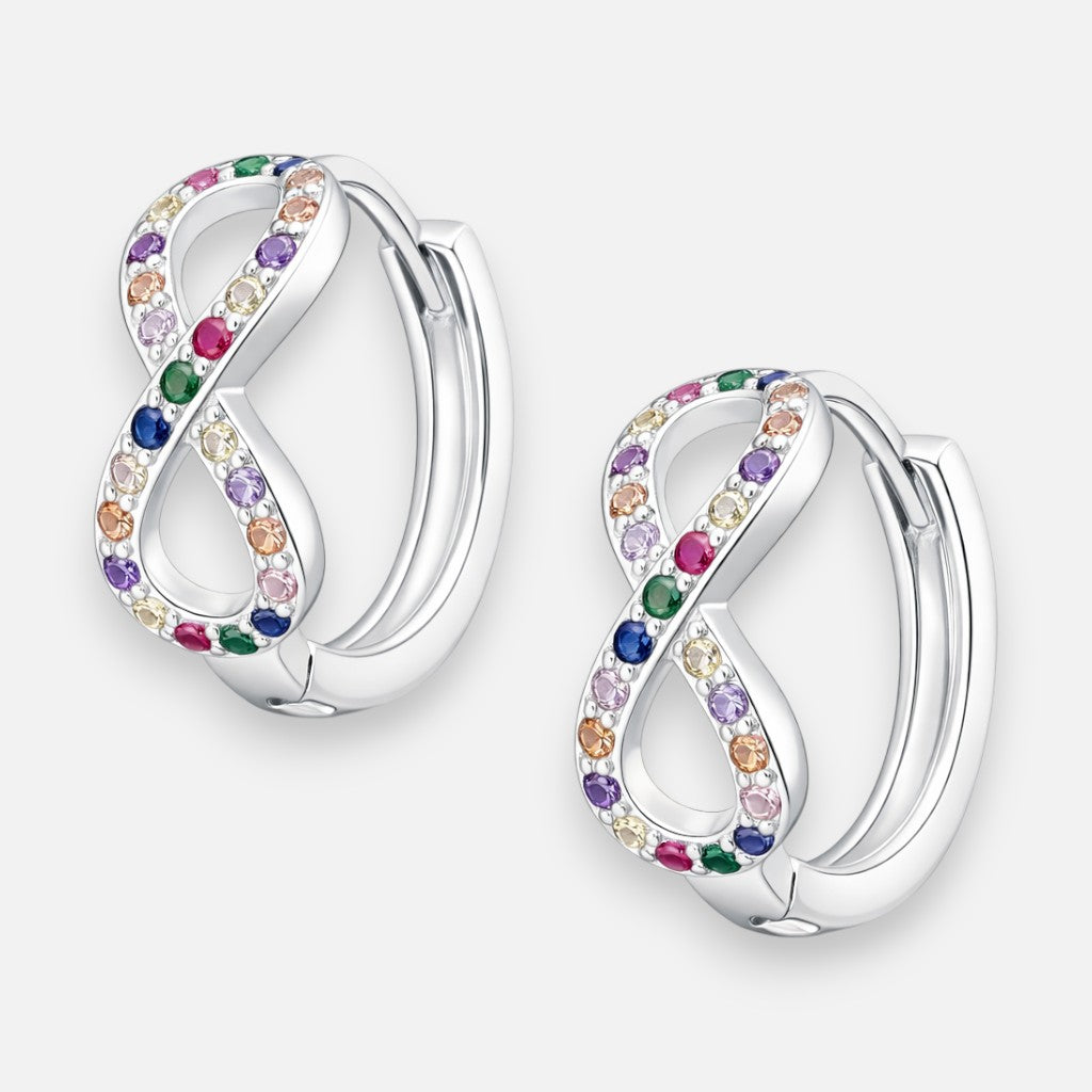 Argolla Huggie Infinito Circones Multicolor 12 mm