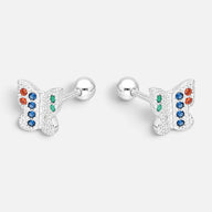 Aro con Tope Mariposa Circones Multicolor 6 mm