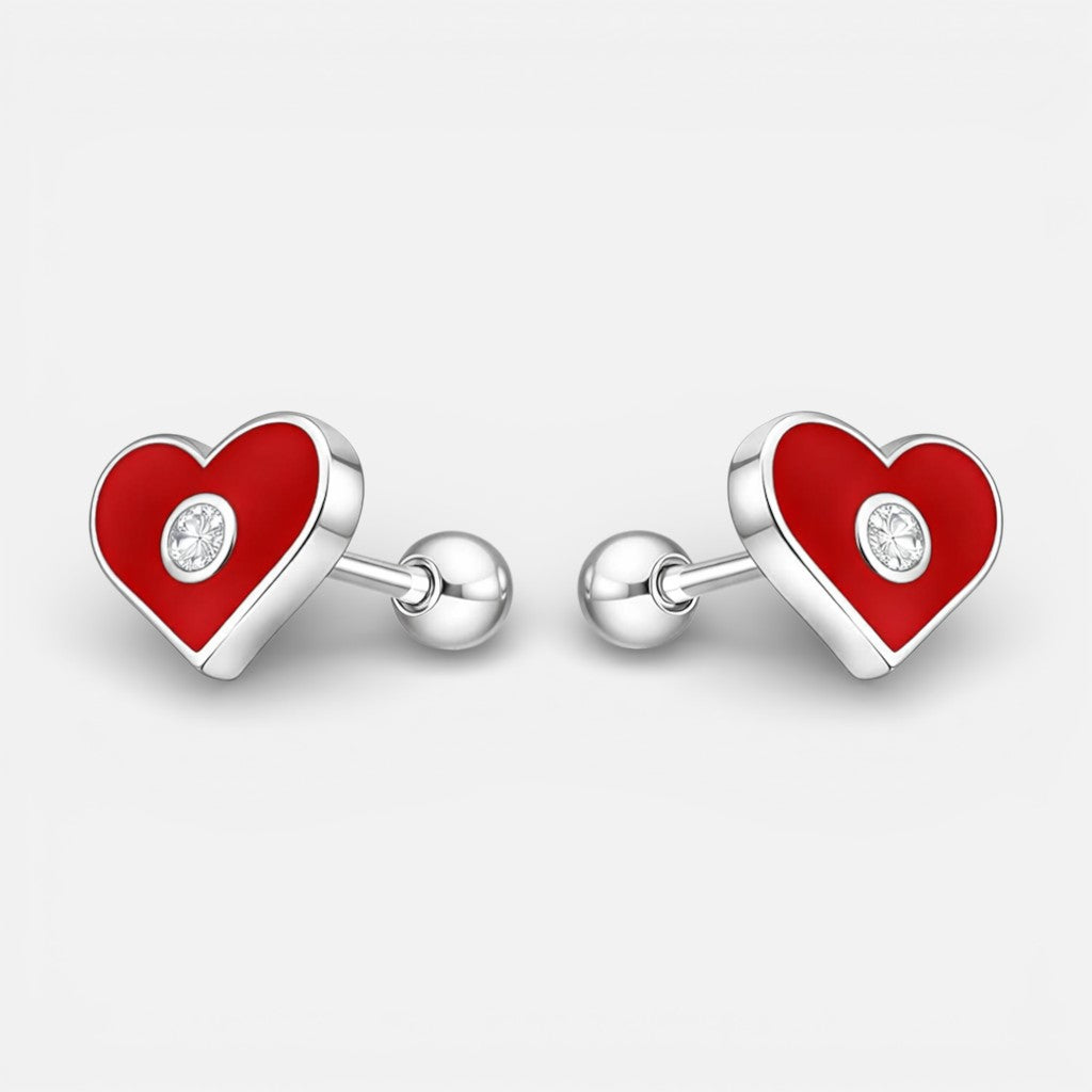 Aro con Tope Corazón Esmaltado Circón