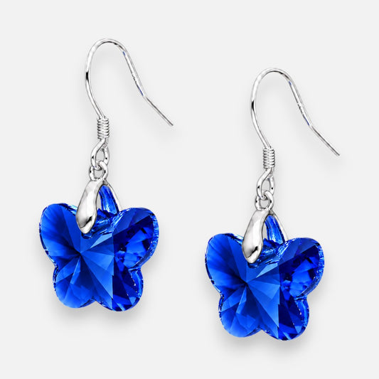 Aro Mariposa Hecho con Cristal Swarovski® Azul