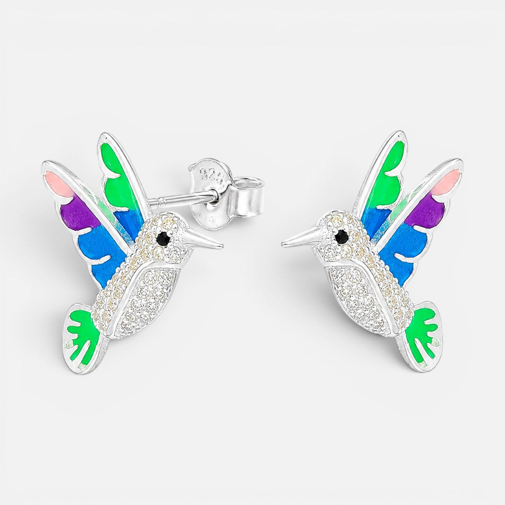 Aro Colibrí Esmaltado Multicolor Circones