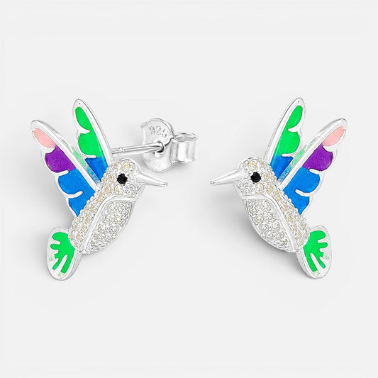 Aro Colibrí Esmaltado Multicolor Circones