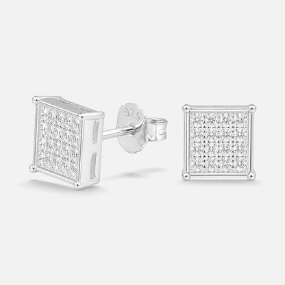 Aro Cuadrado Circones Pavé 7x7 mm