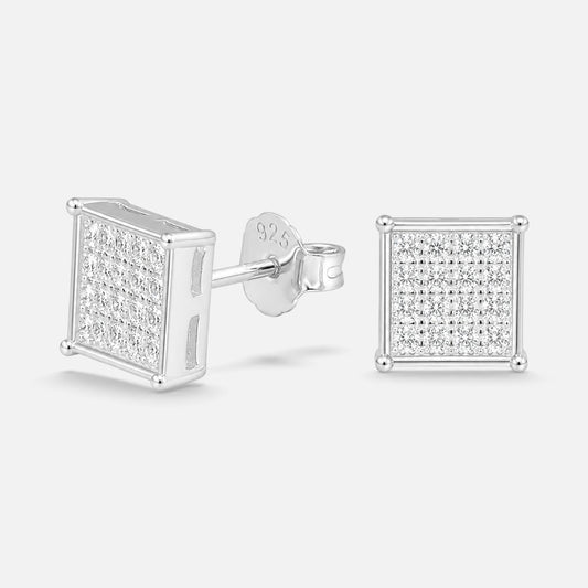 Aro Cuadrado Circones Pavé 7x7 mm