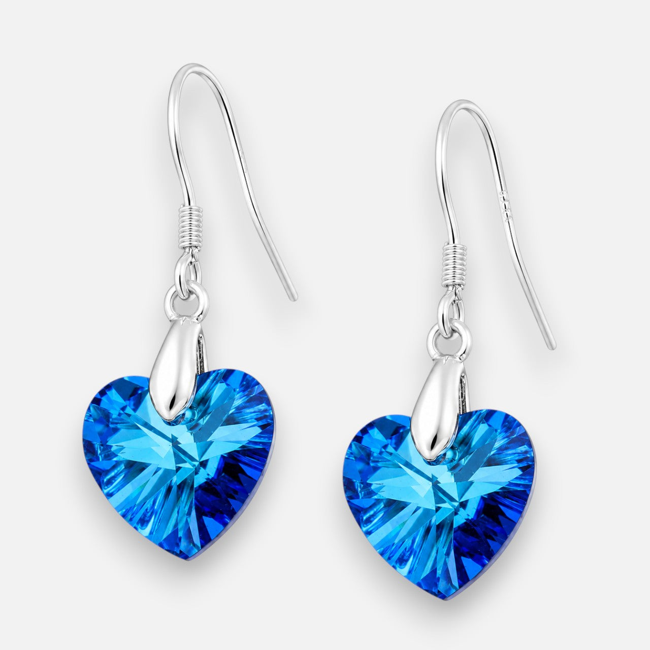 Aro Corazón Cristal Hecho con Swarovski® Azul