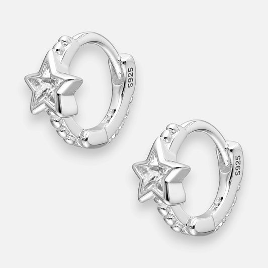 Argolla Mini Huggie Estrella Circones 9 mm