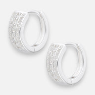 Argolla Huggie Líneas Circones 14 mm