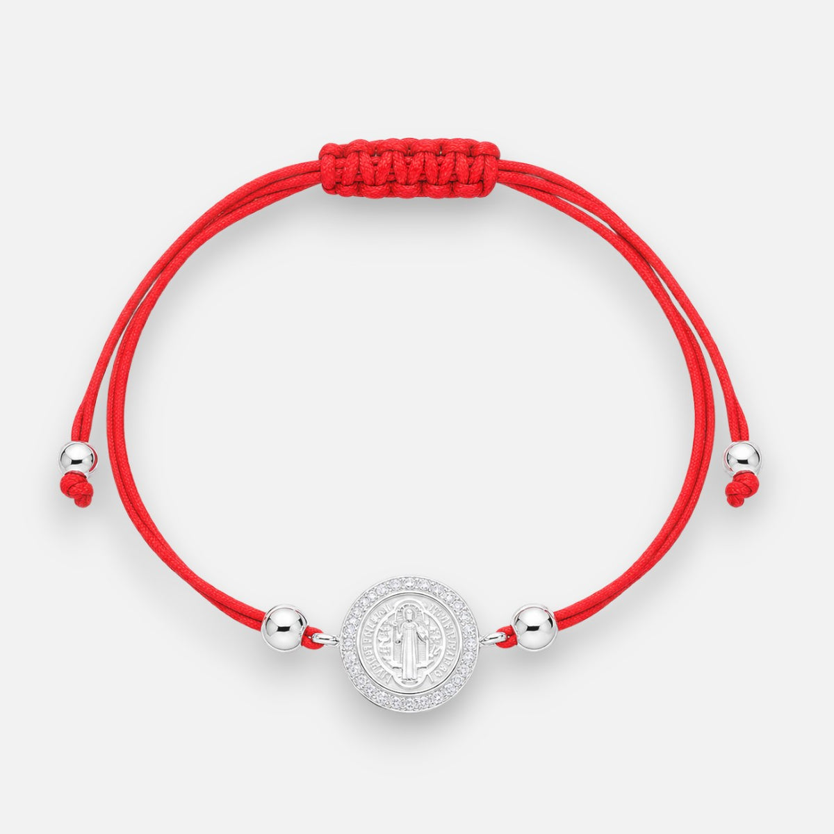 Pulsera Hilo Rojo Ajustable San Benito Esferas Circones