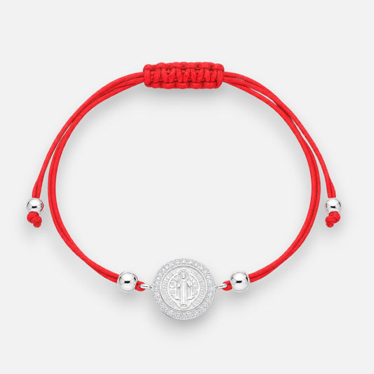 Pulsera Hilo Rojo Ajustable San Benito Esferas Circones