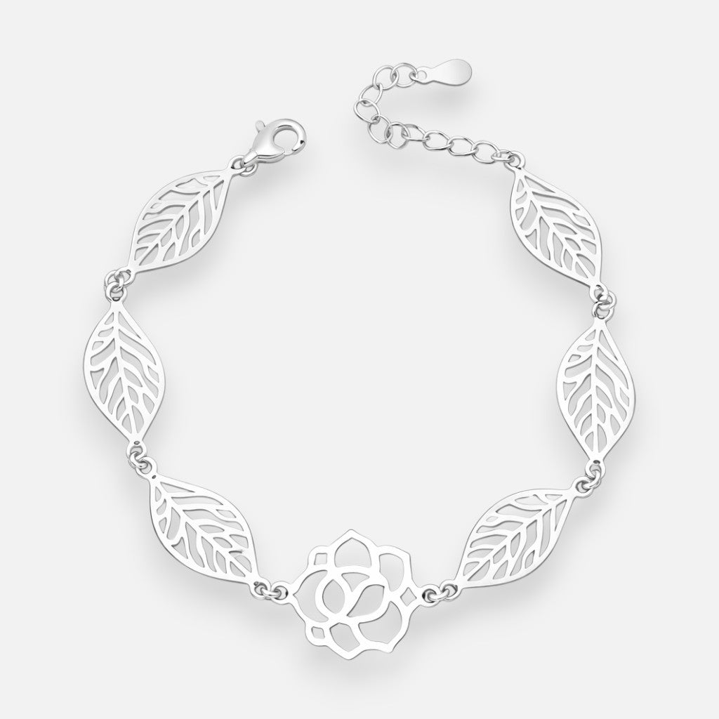 Pulsera Rosa de Abril Hojas