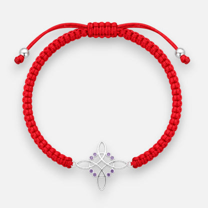 Pulsera Hilo Rojo Ajustable Nudo de Brujas Circones Amatista