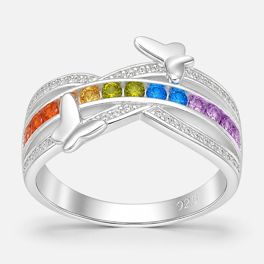 Anillo Mariposas Circones Multicolor