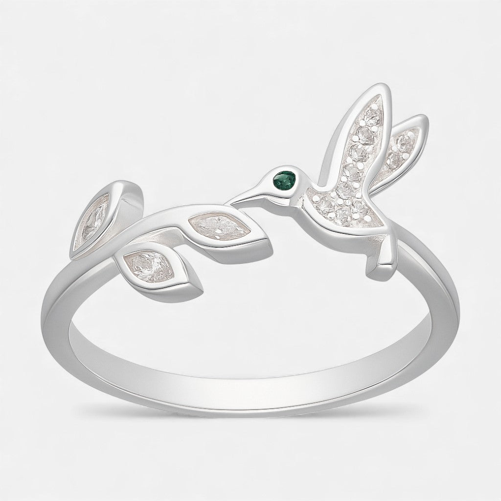 Anillo Ajustable Colibrí Espigas Circones